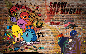 创意嘻哈涂鸦音乐工装背景