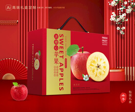 苹果包装 红富士礼盒
