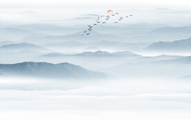 新中式意境山水水墨画