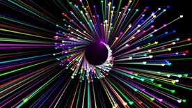 绚丽心形粒子旋转光线背景AE模