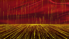 红色粒子光线晚会背景AE模板