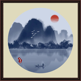 水墨山水无框画