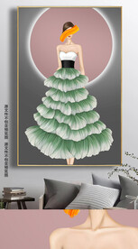 现代简约小清新女郎装饰画