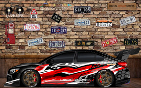 工装跑车背景墙