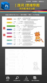 连词英语小报手抄报思维导图