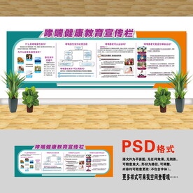 医院文化墙 哮喘病宣传栏