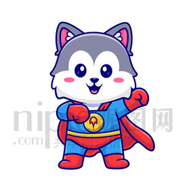 可爱卡通超人狼人