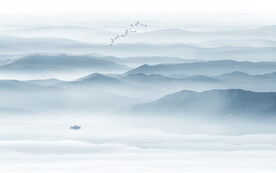 新中式水墨山水背景墙