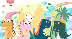 卡通恐龙背景墙