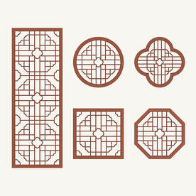 中式花纹 窗花格 镂空隔断