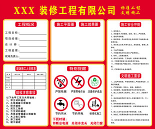 装修施工牌