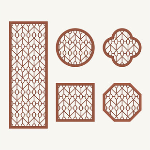 中式花纹 窗花格 镂空隔断