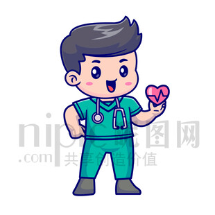 可爱卡通商务人士医生护士