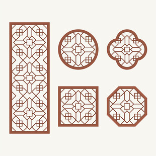 中式花纹 窗花格 镂空隔断