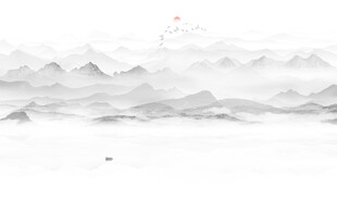 意境水墨山水画