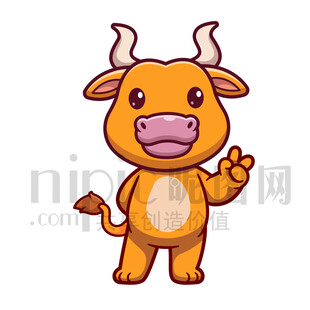 可爱卡通公牛