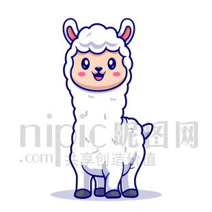 可爱卡通羊驼草泥马