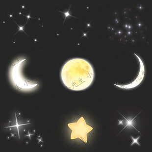 宇宙星空月亮发光闪光亮光点特效
