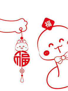 蛇年挂件蛇宝宝头像卡通插画