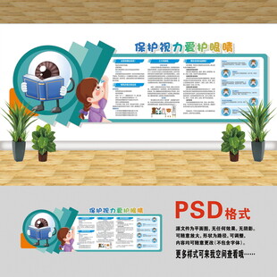 医院文化墙 近视眼