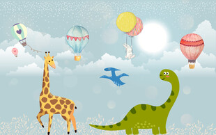 卡通矢量恐龙背景墙