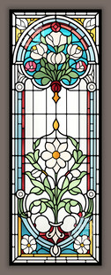 蒂凡尼教堂彩色玻璃花窗贴膜图案