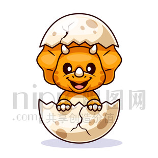 可爱卡通恐龙三角龙