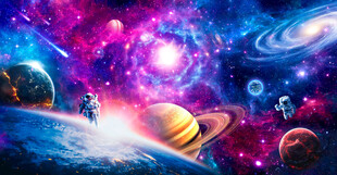 梦幻星球宇宙星空太空黑洞背景墙