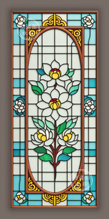 蒂凡尼华夏风情彩色玻璃艺术图案