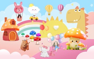 梦幻卡通动物乐园场景