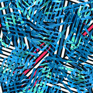 蓝调几何线条抽象图案