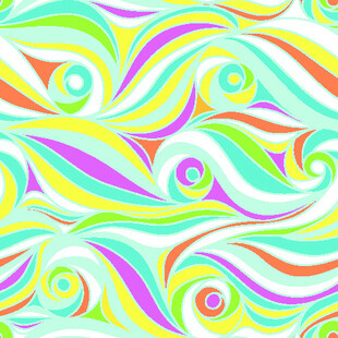 多彩波浪线条无缝图案