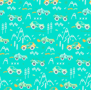 卡通风格户外骑行图案背景