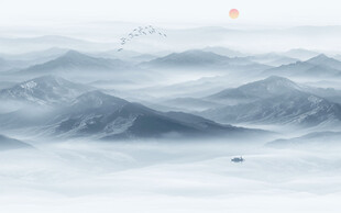 远山近水水墨风景