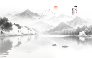 古风水墨江南水乡