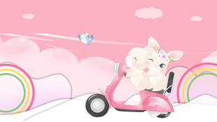 卡通兔子背景墙