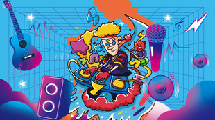 卡通KTV音乐吧背景墙