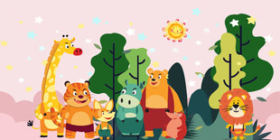 卡通儿童房背景墙