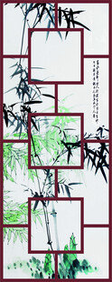 水墨竹子装饰画 三层分图
