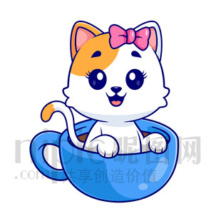 杯中小猫萌态十足