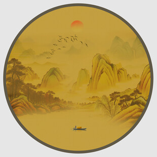 古风山水画背景