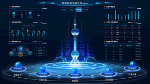 科技感数据可视化操作界面图片