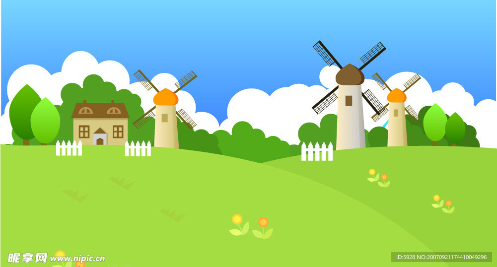 韩国卡通矢量风景图9