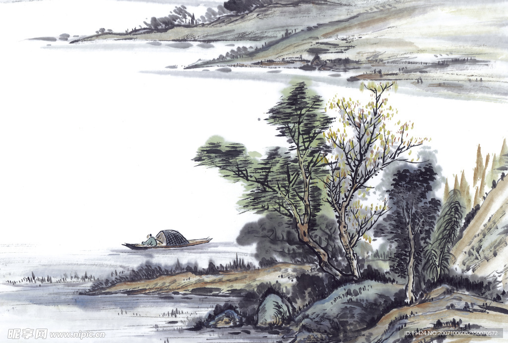 高清晰300点山水水墨画