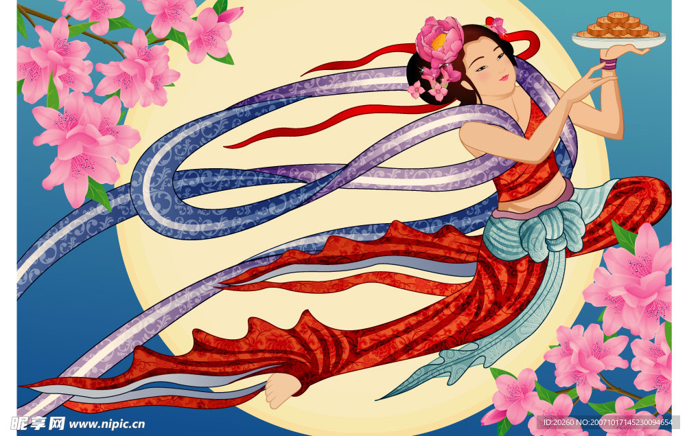 中秋节矢量嫦娥明月