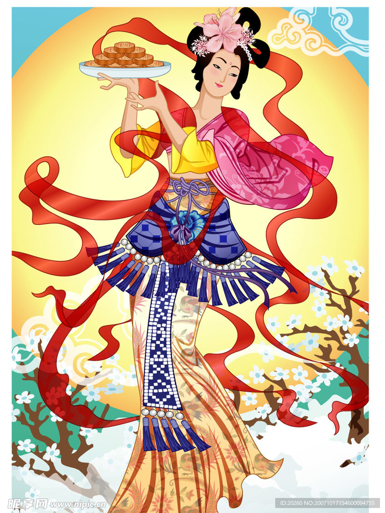 中秋节矢量嫦娥明月