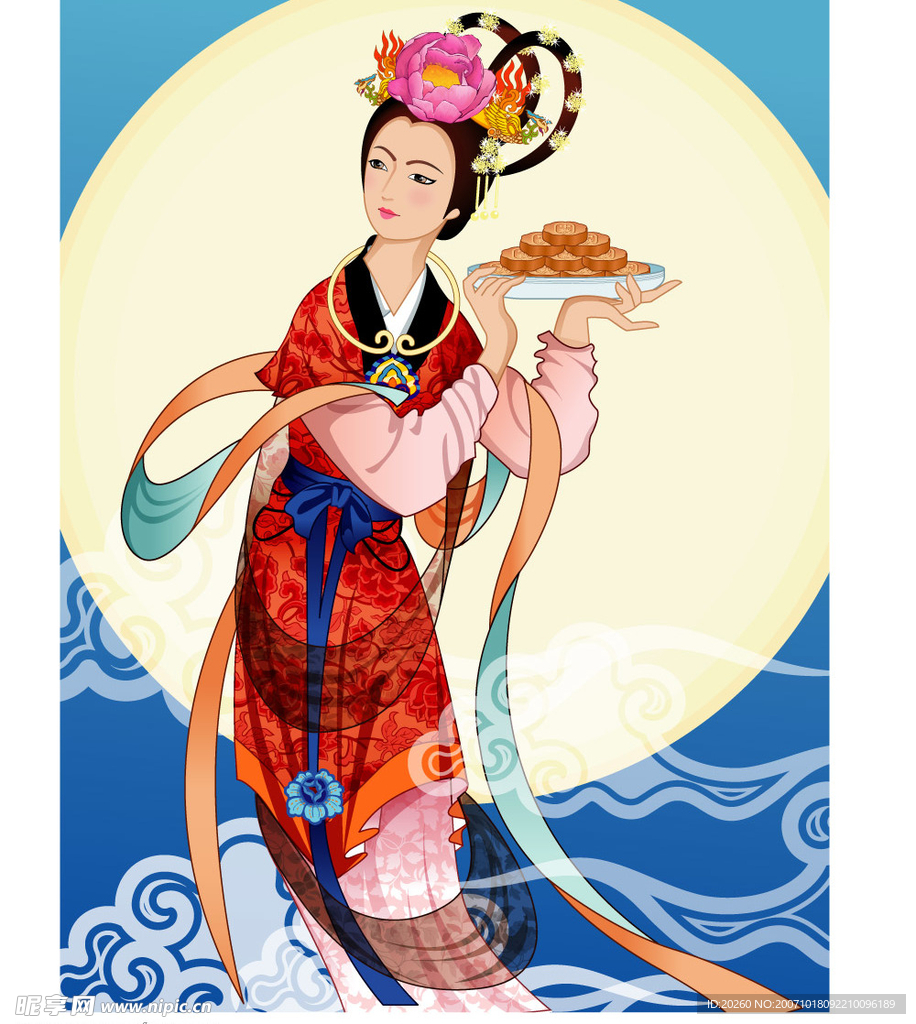中秋节矢量嫦娥明月