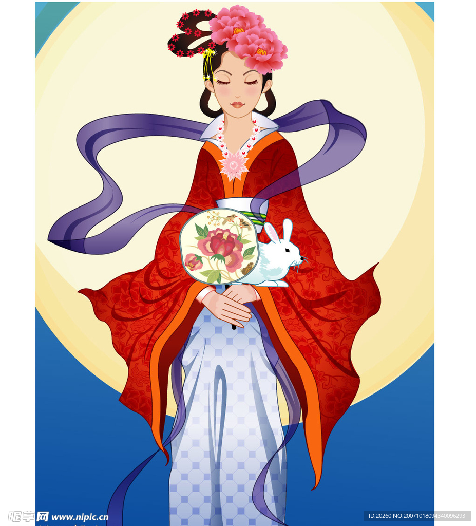 中秋节矢量嫦娥明月