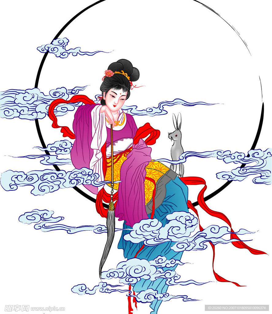 中秋节矢量嫦娥明月