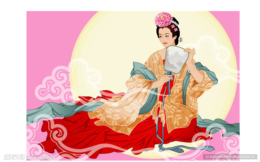 中秋节矢量嫦娥明月